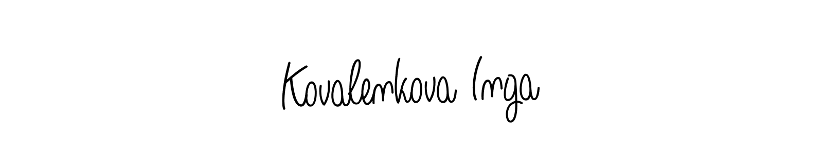 This is the best signature style for the Kovalenkova Inga name. Also you like these signature font (Angelique-Rose-font-FFP). Mix name signature. Kovalenkova Inga signature style 5 images and pictures png