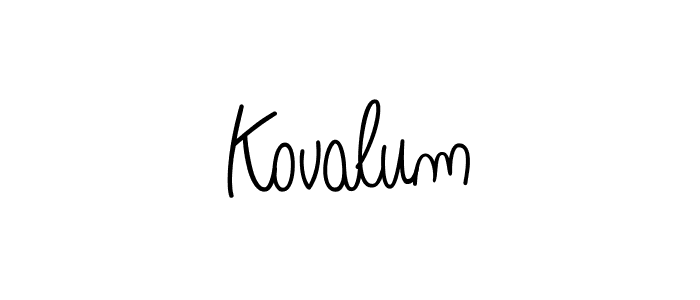 Design your own signature with our free online signature maker. With this signature software, you can create a handwritten (Angelique-Rose-font-FFP) signature for name Kovalum. Kovalum signature style 5 images and pictures png