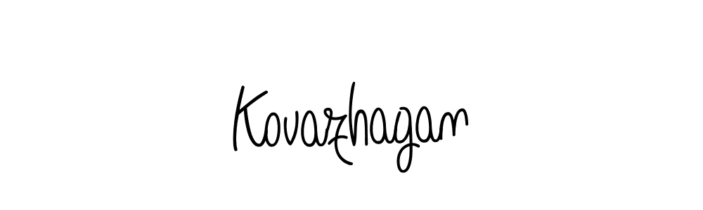 Make a beautiful signature design for name Kovazhagan. With this signature (Angelique-Rose-font-FFP) style, you can create a handwritten signature for free. Kovazhagan signature style 5 images and pictures png