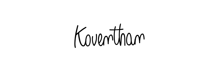 Design your own signature with our free online signature maker. With this signature software, you can create a handwritten (Angelique-Rose-font-FFP) signature for name Koventhan. Koventhan signature style 5 images and pictures png