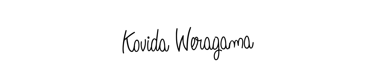 Use a signature maker to create a handwritten signature online. With this signature software, you can design (Angelique-Rose-font-FFP) your own signature for name Kovida Weragama. Kovida Weragama signature style 5 images and pictures png