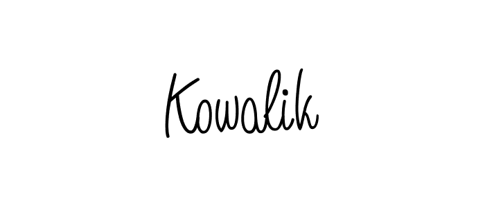 Make a beautiful signature design for name Kowalik. With this signature (Angelique-Rose-font-FFP) style, you can create a handwritten signature for free. Kowalik signature style 5 images and pictures png