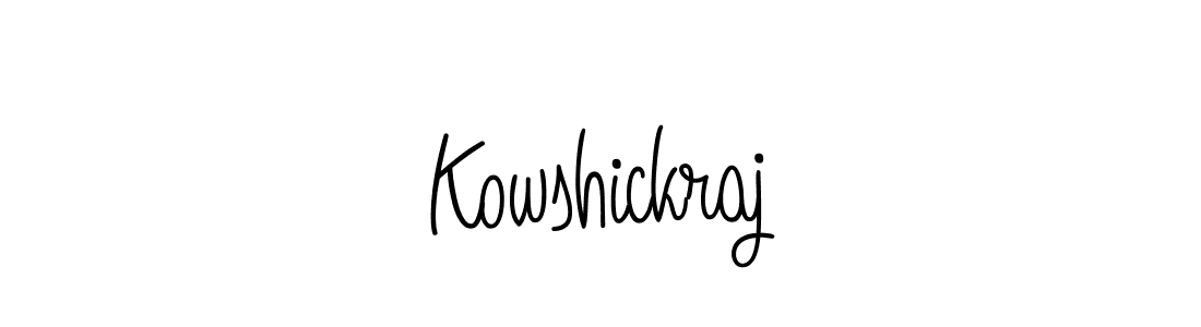 Make a beautiful signature design for name Kowshickraj. With this signature (Angelique-Rose-font-FFP) style, you can create a handwritten signature for free. Kowshickraj signature style 5 images and pictures png
