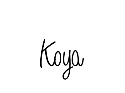 Use a signature maker to create a handwritten signature online. With this signature software, you can design (Angelique-Rose-font-FFP) your own signature for name Koya. Koya signature style 5 images and pictures png