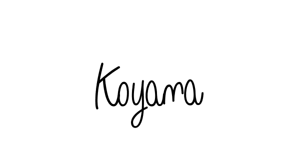 You should practise on your own different ways (Angelique-Rose-font-FFP) to write your name (Koyana) in signature. don't let someone else do it for you. Koyana signature style 5 images and pictures png