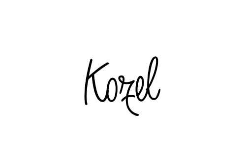 Create a beautiful signature design for name Kozel. With this signature (Angelique-Rose-font-FFP) fonts, you can make a handwritten signature for free. Kozel signature style 5 images and pictures png