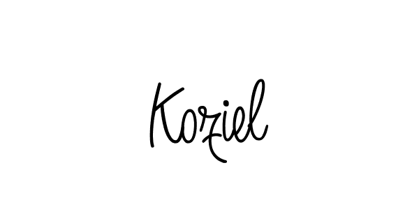 Create a beautiful signature design for name Koziel. With this signature (Angelique-Rose-font-FFP) fonts, you can make a handwritten signature for free. Koziel signature style 5 images and pictures png