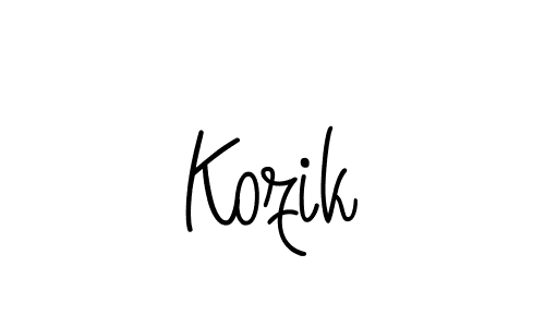 Design your own signature with our free online signature maker. With this signature software, you can create a handwritten (Angelique-Rose-font-FFP) signature for name Kozik. Kozik signature style 5 images and pictures png