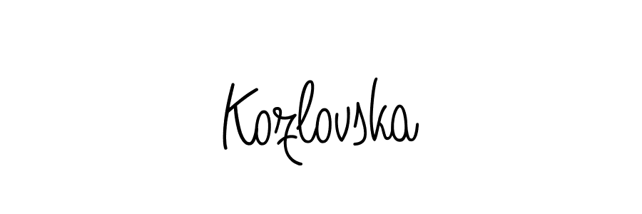 Make a beautiful signature design for name Kozlovska. With this signature (Angelique-Rose-font-FFP) style, you can create a handwritten signature for free. Kozlovska signature style 5 images and pictures png