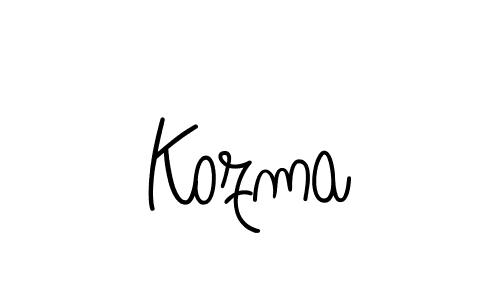 Use a signature maker to create a handwritten signature online. With this signature software, you can design (Angelique-Rose-font-FFP) your own signature for name Kozma. Kozma signature style 5 images and pictures png