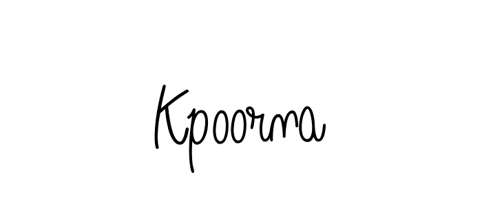 Kpoorna stylish signature style. Best Handwritten Sign (Angelique-Rose-font-FFP) for my name. Handwritten Signature Collection Ideas for my name Kpoorna. Kpoorna signature style 5 images and pictures png