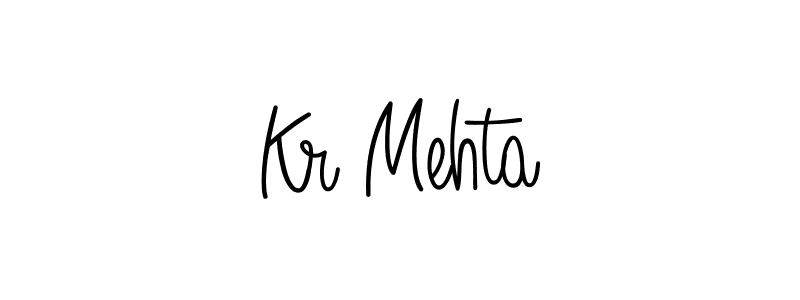 The best way (Angelique-Rose-font-FFP) to make a short signature is to pick only two or three words in your name. The name Kr Mehta include a total of six letters. For converting this name. Kr Mehta signature style 5 images and pictures png