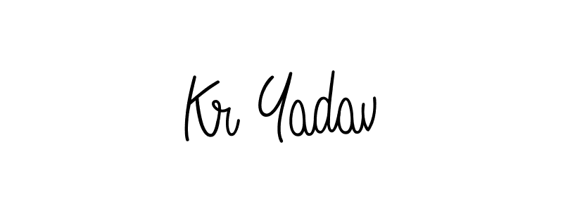 Kr Yadav stylish signature style. Best Handwritten Sign (Angelique-Rose-font-FFP) for my name. Handwritten Signature Collection Ideas for my name Kr Yadav. Kr Yadav signature style 5 images and pictures png