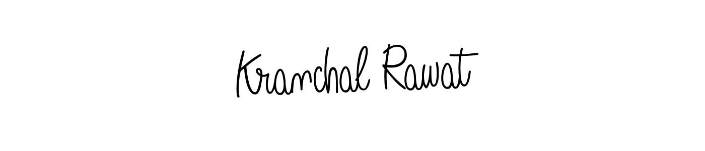 How to make Kranchal Rawat name signature. Use Angelique-Rose-font-FFP style for creating short signs online. This is the latest handwritten sign. Kranchal Rawat signature style 5 images and pictures png