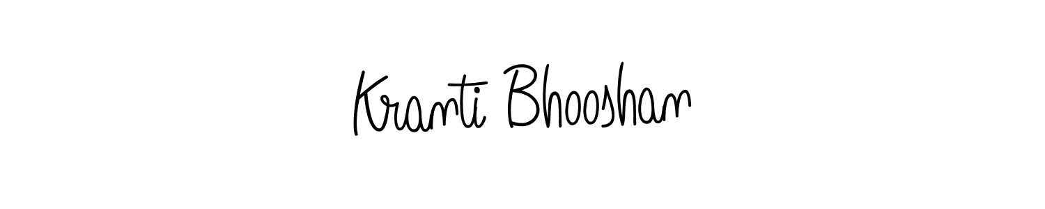 Make a beautiful signature design for name Kranti Bhooshan. With this signature (Angelique-Rose-font-FFP) style, you can create a handwritten signature for free. Kranti Bhooshan signature style 5 images and pictures png