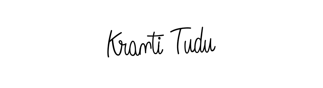 Make a beautiful signature design for name Kranti Tudu. With this signature (Angelique-Rose-font-FFP) style, you can create a handwritten signature for free. Kranti Tudu signature style 5 images and pictures png