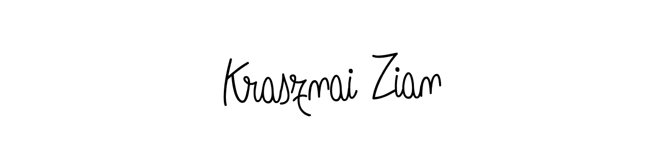 Krasznai Zian stylish signature style. Best Handwritten Sign (Angelique-Rose-font-FFP) for my name. Handwritten Signature Collection Ideas for my name Krasznai Zian. Krasznai Zian signature style 5 images and pictures png