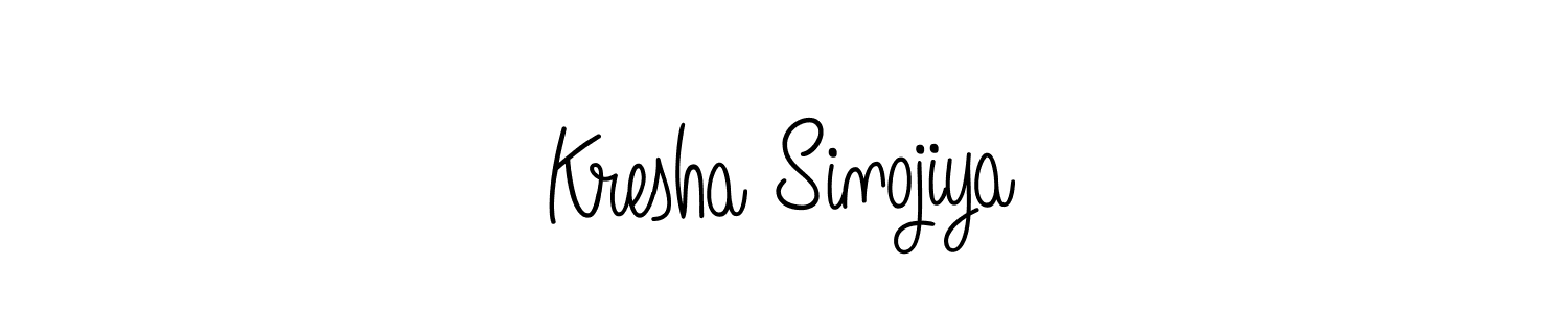 Make a beautiful signature design for name Kresha Sinojiya. With this signature (Angelique-Rose-font-FFP) style, you can create a handwritten signature for free. Kresha Sinojiya signature style 5 images and pictures png