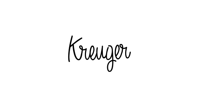 You should practise on your own different ways (Angelique-Rose-font-FFP) to write your name (Kreuger) in signature. don't let someone else do it for you. Kreuger signature style 5 images and pictures png