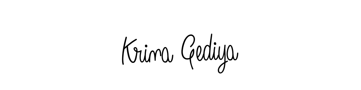 if you are searching for the best signature style for your name Krina Gediya. so please give up your signature search. here we have designed multiple signature styles  using Angelique-Rose-font-FFP. Krina Gediya signature style 5 images and pictures png