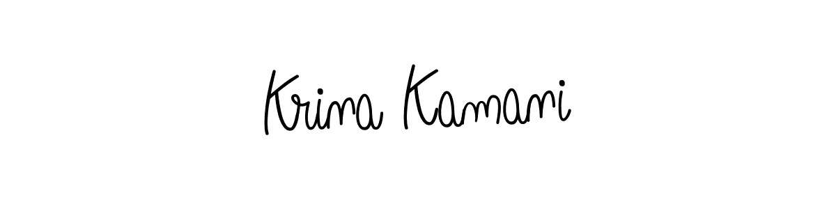 You should practise on your own different ways (Angelique-Rose-font-FFP) to write your name (Krina Kamani) in signature. don't let someone else do it for you. Krina Kamani signature style 5 images and pictures png