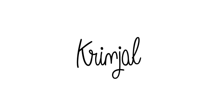 Krinjal stylish signature style. Best Handwritten Sign (Angelique-Rose-font-FFP) for my name. Handwritten Signature Collection Ideas for my name Krinjal. Krinjal signature style 5 images and pictures png