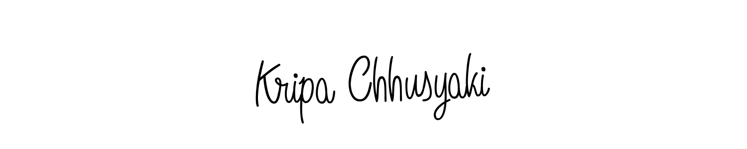 Create a beautiful signature design for name Kripa Chhusyaki. With this signature (Angelique-Rose-font-FFP) fonts, you can make a handwritten signature for free. Kripa Chhusyaki signature style 5 images and pictures png