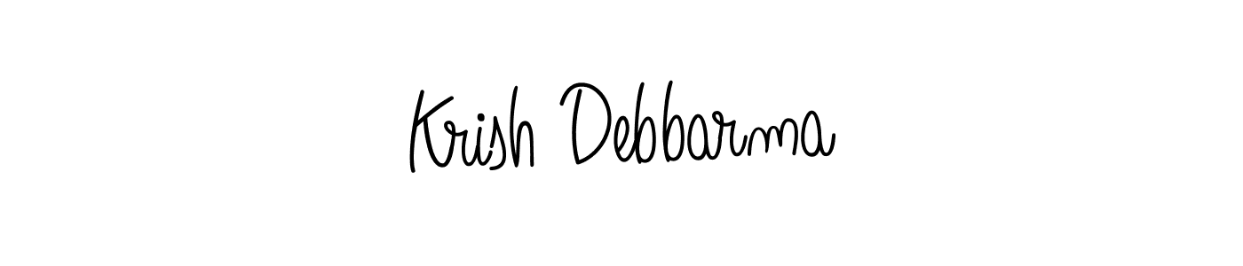 How to make Krish Debbarma name signature. Use Angelique-Rose-font-FFP style for creating short signs online. This is the latest handwritten sign. Krish Debbarma signature style 5 images and pictures png