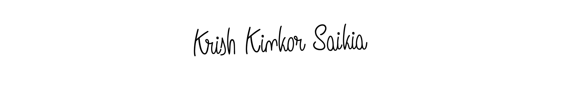 Use a signature maker to create a handwritten signature online. With this signature software, you can design (Angelique-Rose-font-FFP) your own signature for name Krish Kinkor Saikia. Krish Kinkor Saikia signature style 5 images and pictures png