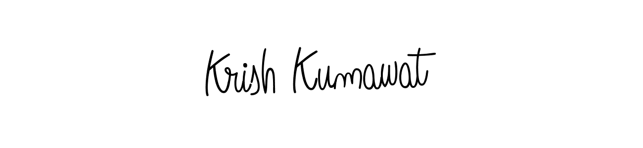 Use a signature maker to create a handwritten signature online. With this signature software, you can design (Angelique-Rose-font-FFP) your own signature for name Krish Kumawat. Krish Kumawat signature style 5 images and pictures png