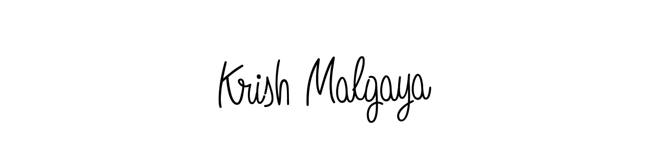 You should practise on your own different ways (Angelique-Rose-font-FFP) to write your name (Krish Malgaya) in signature. don't let someone else do it for you. Krish Malgaya signature style 5 images and pictures png