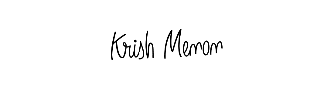 Krish Menon stylish signature style. Best Handwritten Sign (Angelique-Rose-font-FFP) for my name. Handwritten Signature Collection Ideas for my name Krish Menon. Krish Menon signature style 5 images and pictures png