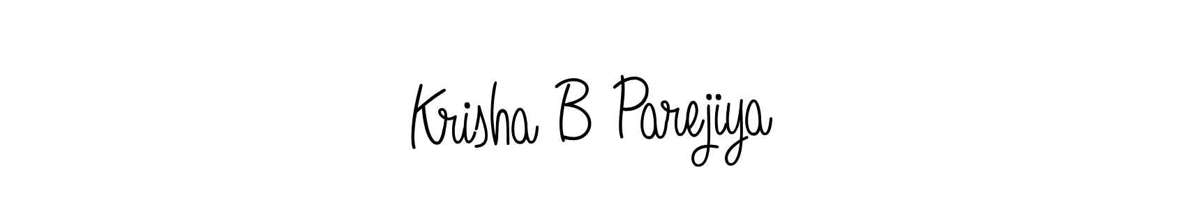 The best way (Angelique-Rose-font-FFP) to make a short signature is to pick only two or three words in your name. The name Krisha B Parejiya include a total of six letters. For converting this name. Krisha B Parejiya signature style 5 images and pictures png