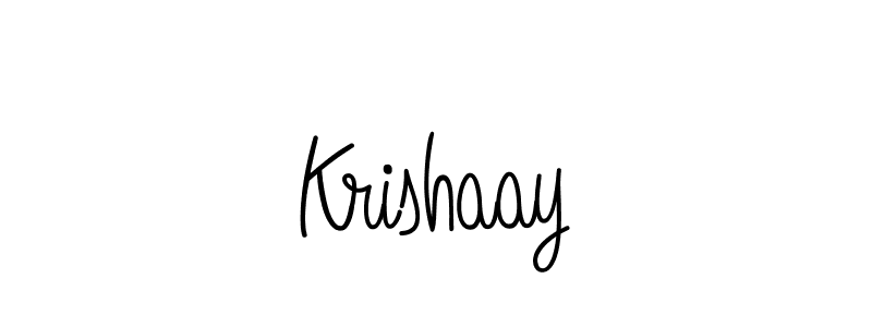 You should practise on your own different ways (Angelique-Rose-font-FFP) to write your name (Krishaay) in signature. don't let someone else do it for you. Krishaay signature style 5 images and pictures png