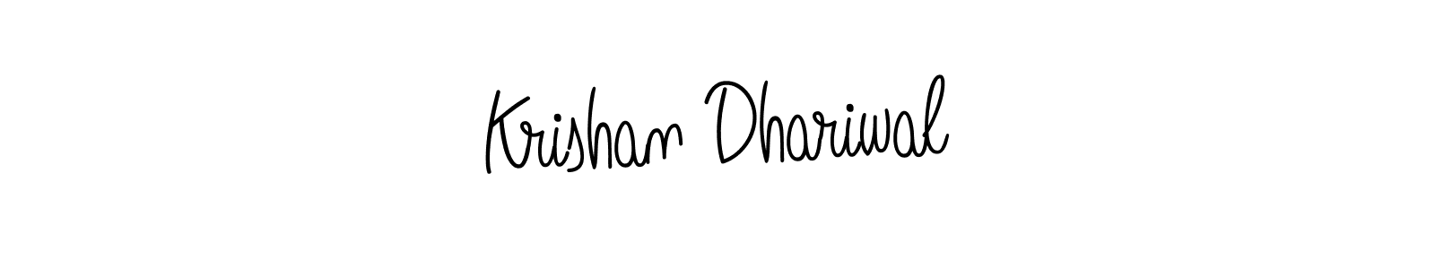 You should practise on your own different ways (Angelique-Rose-font-FFP) to write your name (Krishan Dhariwal) in signature. don't let someone else do it for you. Krishan Dhariwal signature style 5 images and pictures png