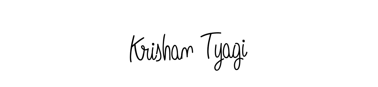 The best way (Angelique-Rose-font-FFP) to make a short signature is to pick only two or three words in your name. The name Krishan Tyagi include a total of six letters. For converting this name. Krishan Tyagi signature style 5 images and pictures png