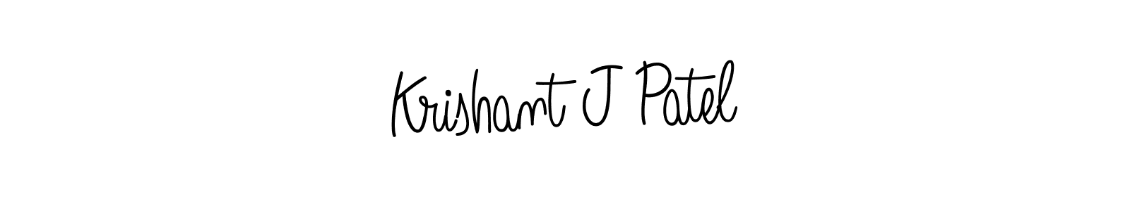 Design your own signature with our free online signature maker. With this signature software, you can create a handwritten (Angelique-Rose-font-FFP) signature for name Krishant J Patel. Krishant J Patel signature style 5 images and pictures png