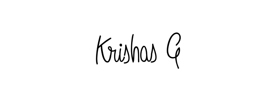 Use a signature maker to create a handwritten signature online. With this signature software, you can design (Angelique-Rose-font-FFP) your own signature for name Krishas G. Krishas G signature style 5 images and pictures png