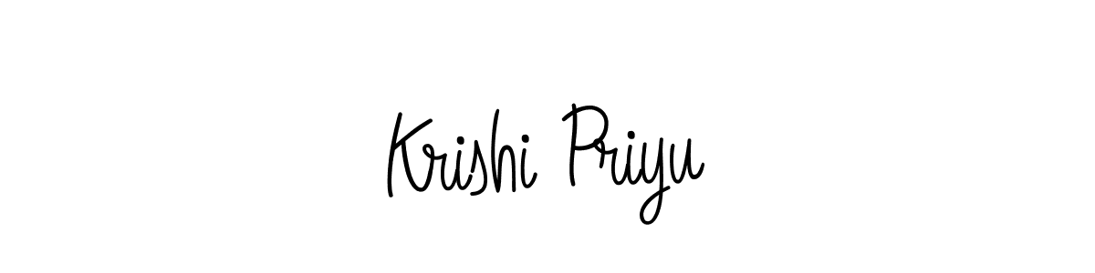 Krishi Priyu stylish signature style. Best Handwritten Sign (Angelique-Rose-font-FFP) for my name. Handwritten Signature Collection Ideas for my name Krishi Priyu. Krishi Priyu signature style 5 images and pictures png