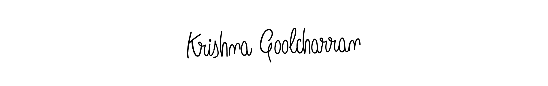 Also we have Krishna Goolcharran name is the best signature style. Create professional handwritten signature collection using Angelique-Rose-font-FFP autograph style. Krishna Goolcharran signature style 5 images and pictures png