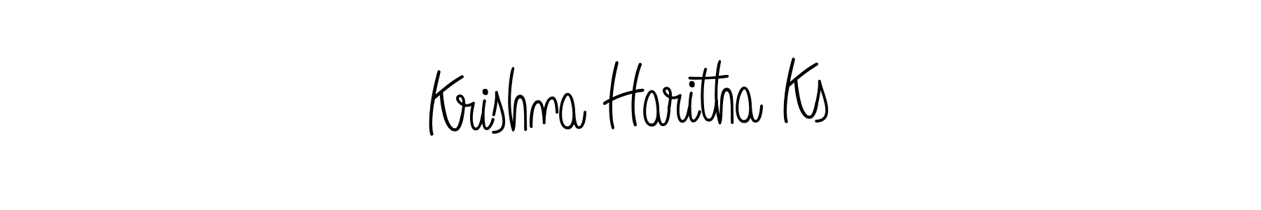 Use a signature maker to create a handwritten signature online. With this signature software, you can design (Angelique-Rose-font-FFP) your own signature for name Krishna Haritha Ks. Krishna Haritha Ks signature style 5 images and pictures png