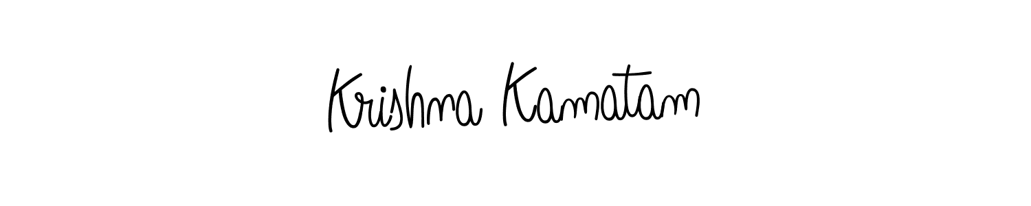 Design your own signature with our free online signature maker. With this signature software, you can create a handwritten (Angelique-Rose-font-FFP) signature for name Krishna Kamatam. Krishna Kamatam signature style 5 images and pictures png