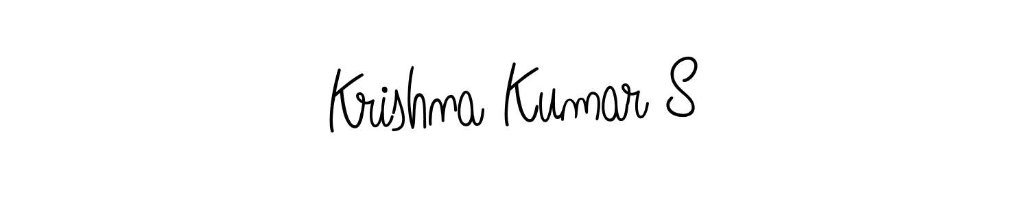 The best way (Angelique-Rose-font-FFP) to make a short signature is to pick only two or three words in your name. The name Krishna Kumar S include a total of six letters. For converting this name. Krishna Kumar S signature style 5 images and pictures png