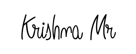 Try this chic Krishna Mr handwritten sign style. Using Angelique-Rose-font-FFP font elements, it gives your name a sleek, memorable identity. Krishna Mr signature style 5 images and pictures png