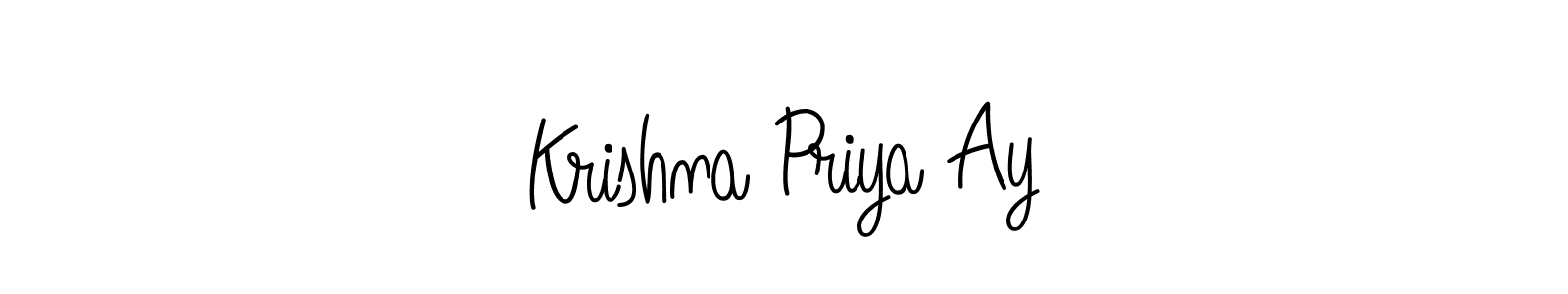 Also we have Krishna Priya Ay name is the best signature style. Create professional handwritten signature collection using Angelique-Rose-font-FFP autograph style. Krishna Priya Ay signature style 5 images and pictures png