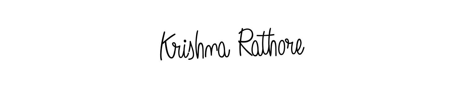 The best way (Angelique-Rose-font-FFP) to make a short signature is to pick only two or three words in your name. The name Krishna Rathore include a total of six letters. For converting this name. Krishna Rathore signature style 5 images and pictures png