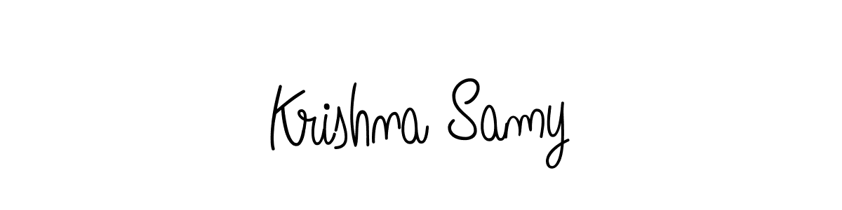 Use a signature maker to create a handwritten signature online. With this signature software, you can design (Angelique-Rose-font-FFP) your own signature for name Krishna Samy. Krishna Samy signature style 5 images and pictures png