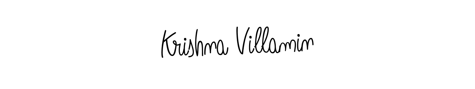 The best way (Angelique-Rose-font-FFP) to make a short signature is to pick only two or three words in your name. The name Krishna Villamin include a total of six letters. For converting this name. Krishna Villamin signature style 5 images and pictures png