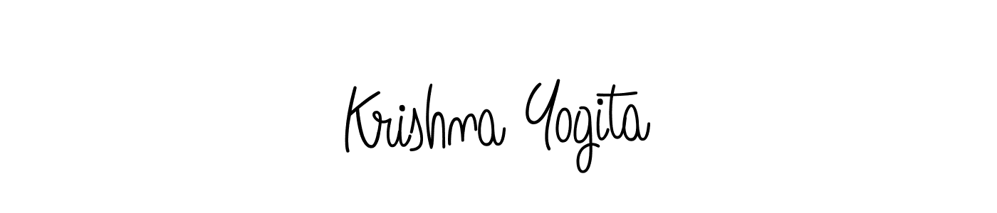 You should practise on your own different ways (Angelique-Rose-font-FFP) to write your name (Krishna Yogita) in signature. don't let someone else do it for you. Krishna Yogita signature style 5 images and pictures png