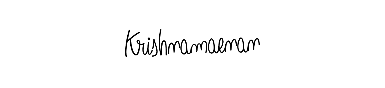 How to make Krishnamaenan name signature. Use Angelique-Rose-font-FFP style for creating short signs online. This is the latest handwritten sign. Krishnamaenan signature style 5 images and pictures png